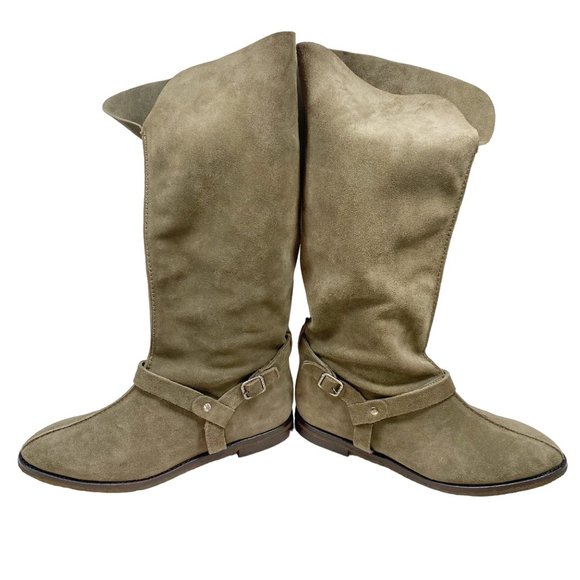 Johnston & Murphy Tan Thick Suede Leather Knee High Boots 9 - Picture 7 of 11